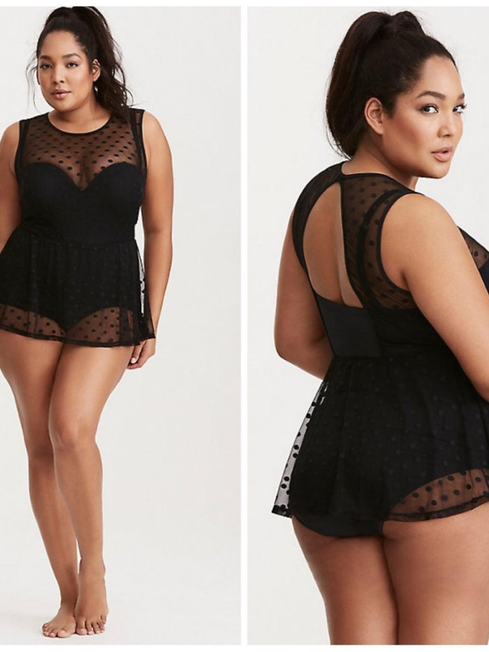 Torrid Sheer Polkadot One Piece